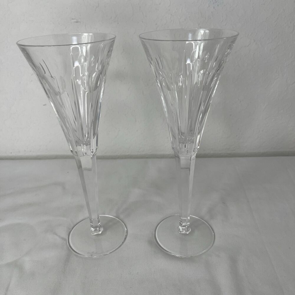 Waterford Crystal Millennium collection Love Toasting Flute glasses Set Of 2